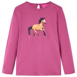 T-shirt de manga comprida para criança cor framboesa 104