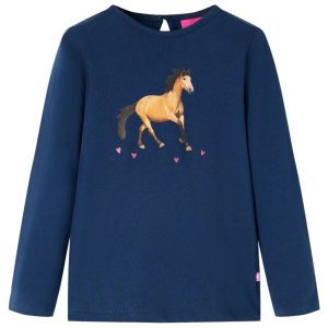T-shirt de manga comprida para criança azul-marinho 92