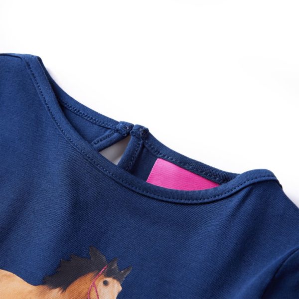 T-shirt de manga comprida para criança azul-marinho 92 - Image 3