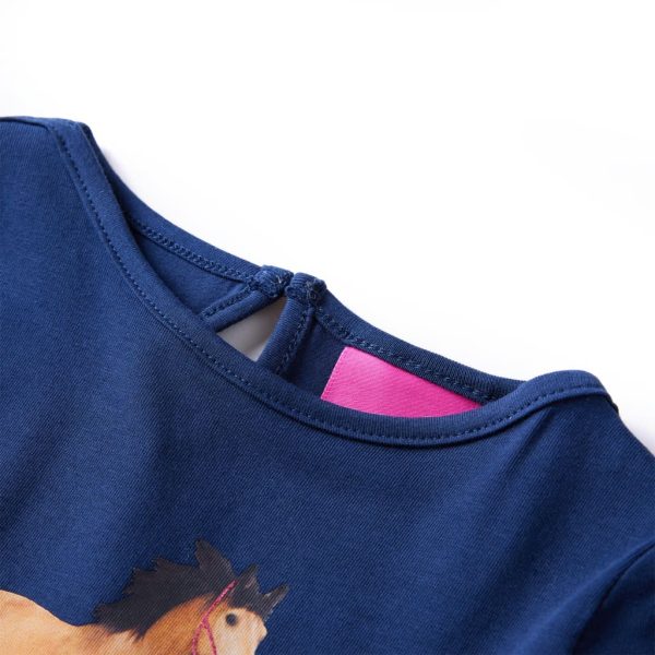 T-shirt de manga comprida para criança azul-marinho 116 - Image 3