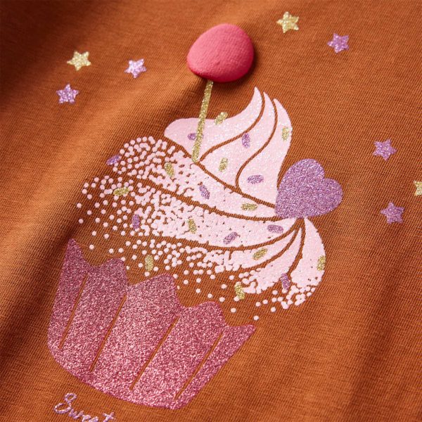 T-shirt de manga comprida para criança cor conhaque 92 - Image 4
