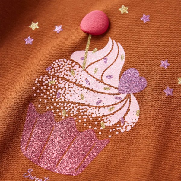 T-shirt de manga comprida para criança cor conhaque 104 - Image 4
