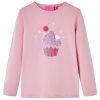 T-shirt de manga comprida para criança rosa-claro 104