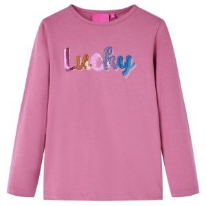 T-shirt de manga comprida para criança cor framboesa 116