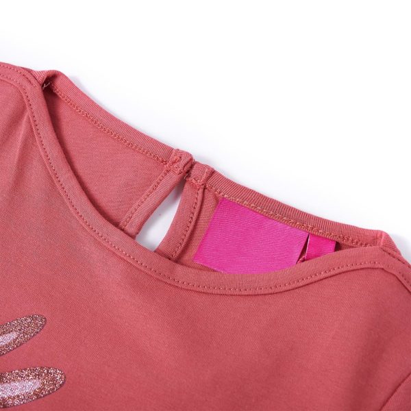 T-shirt de manga comprida para criança rosa-velho 92 - Image 3