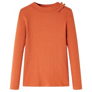 T-shirt de manga comprida para criança laranja-queimado 116