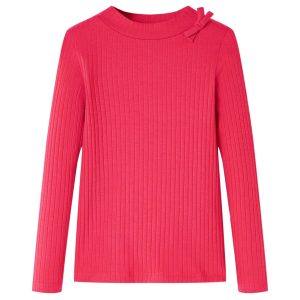 T-shirt de manga comprida para criança rosa-choque 116
