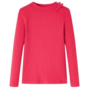 T-shirt de manga comprida para criança rosa-choque 128