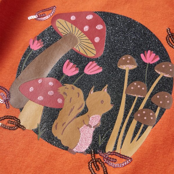 T-shirt de manga comprida para criança laranja-queimado 140 - Image 4