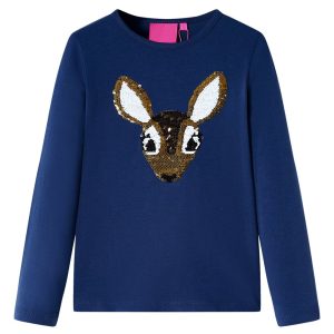 T-shirt de manga comprida para criança azul-marinho 116