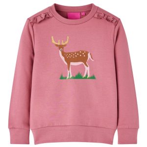 Sweatshirt para criança cor framboesa 128