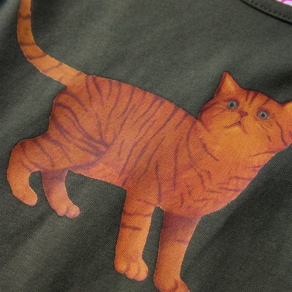 T-shirt de manga comprida para criança caqui 128 - Image 5