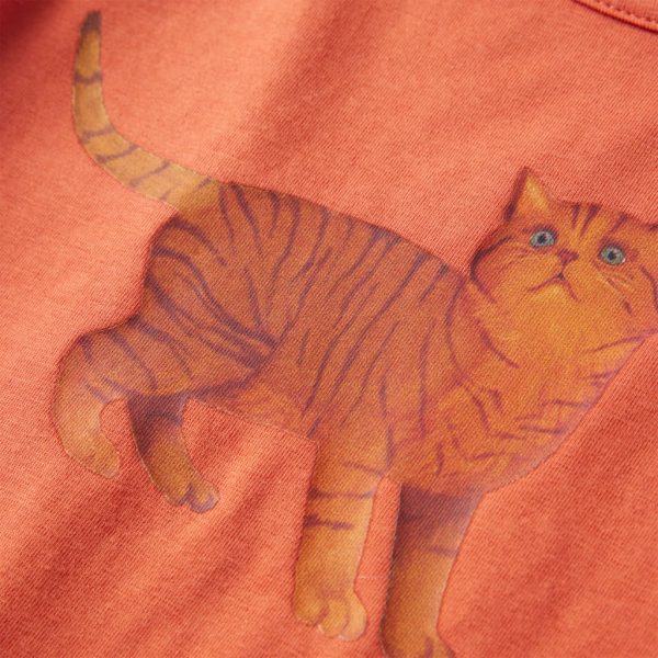 T-shirt de manga comprida para criança laranja-queimado 128 - Image 4