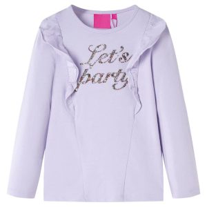 T-shirt de manga comprida para criança brilhantes lilás 116