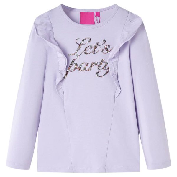 T-shirt de manga comprida para criança brilhantes lilás 116