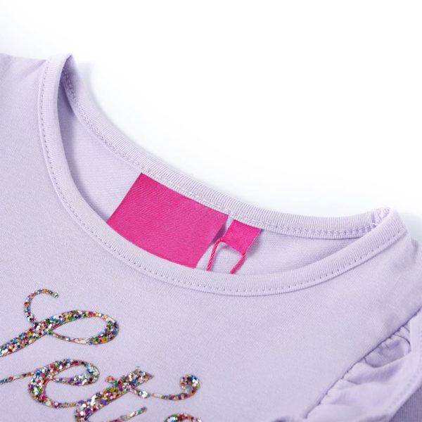 T-shirt de manga comprida para criança brilhantes lilás 140 - Image 3