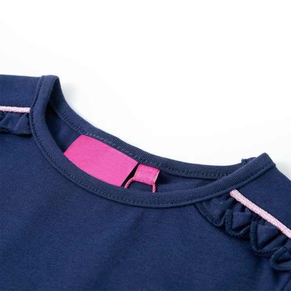 T-shirt de manga comprida para criança azul-marinho 104 - Image 3