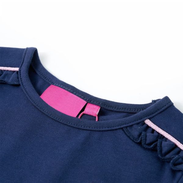 T-shirt de manga comprida para criança azul-marinho 128 - Image 3