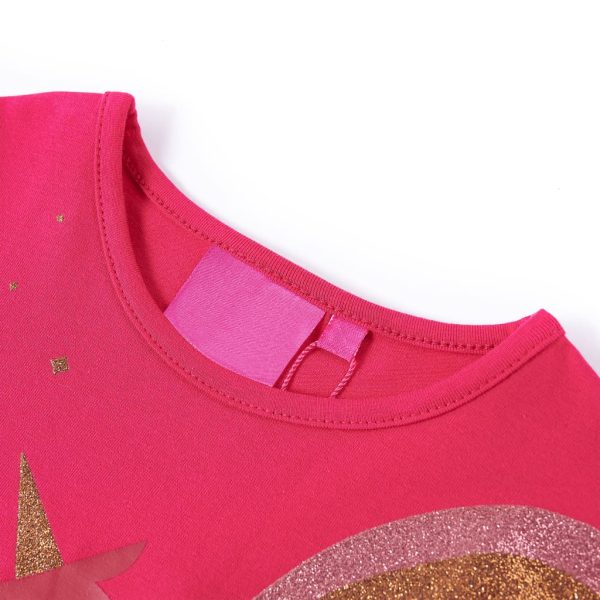 T-shirt de manga comprida para criança rosa-choque 104 - Image 3