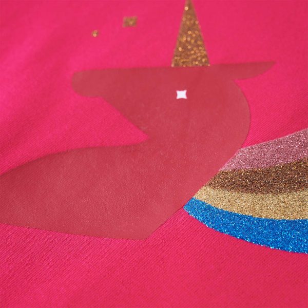 T-shirt de manga comprida para criança rosa-choque 104 - Image 4