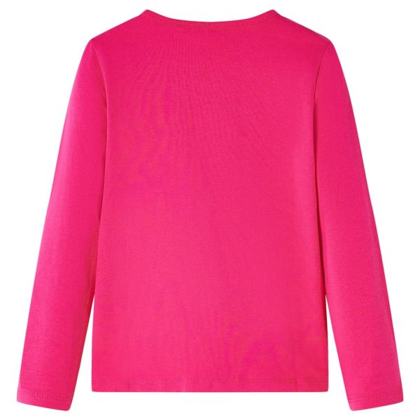 T-shirt de manga comprida para criança rosa-choque 140 - Image 2