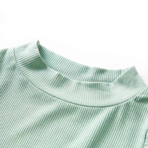 T-shirt manga comprida para criança de meia gola menta-escuro 104 - Image 3