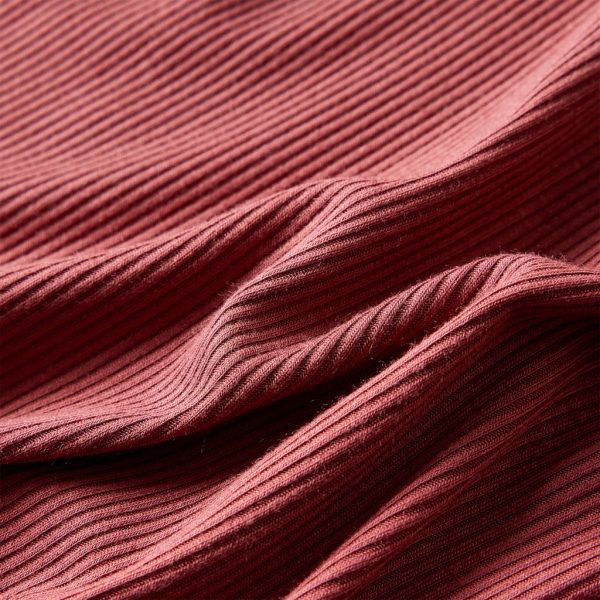 T-shirt manga comprida para criança de meia gola vermelho-queimado 104 - Image 7