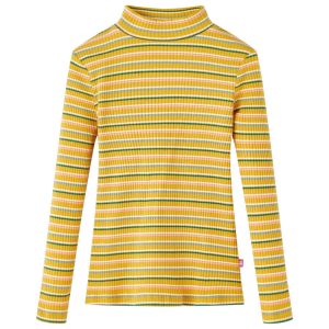 T-shirt manga comprida para criança de meia gola cor ocre 92