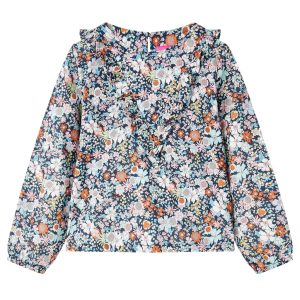Camisola manga comprida para criança azul-escuro 104