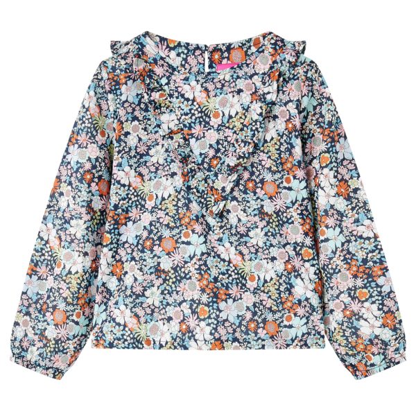 Camisola manga comprida para criança azul-escuro 104