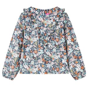 Camisola manga comprida para criança azul-escuro 128