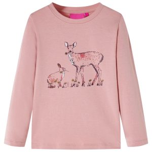 T-shirt de manga comprida para criança rosa 128