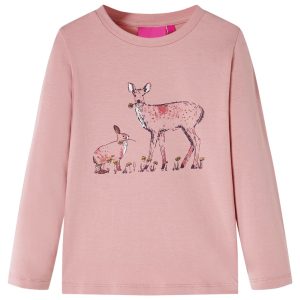 T-shirt de manga comprida para criança rosa 140