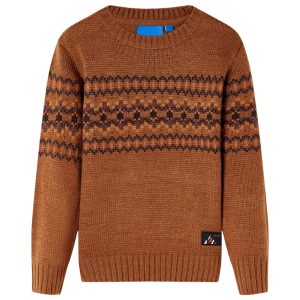 Camisola de malha para criança cor conhaque 104