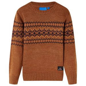 Camisola de malha para criança cor conhaque 116