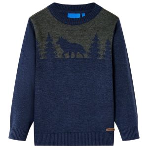 Camisola de malha para criança azul-marinho 116