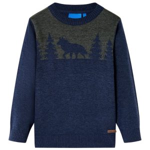 Camisola de malha para criança azul-marinho 128