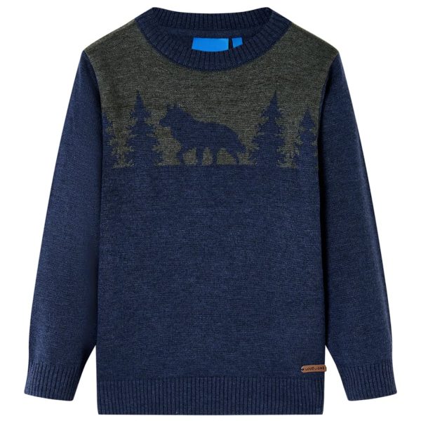 Camisola de malha para criança azul-marinho 128