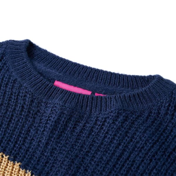 Camisola de malha para criança azul-marinho 104 - Image 3