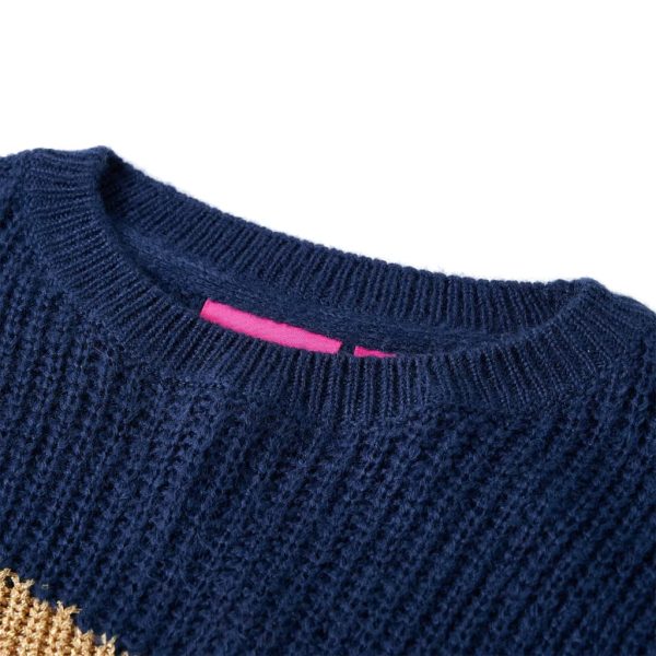 Camisola de malha para criança azul-marinho 128 - Image 3