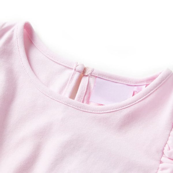 Vestido de criança com folhos rosa-claro 128 - Image 3