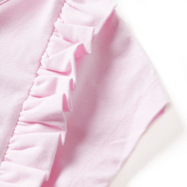 Vestido de criança com folhos rosa-claro 128 - Image 4