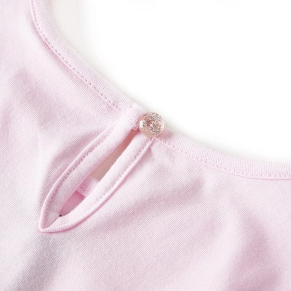 Vestido de criança com folhos rosa-claro 128 - Image 5