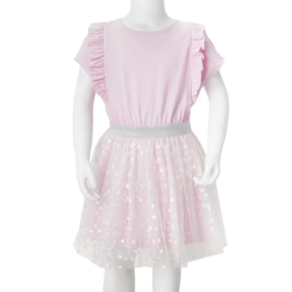 Vestido de criança com folhos rosa-claro 128 - Image 9