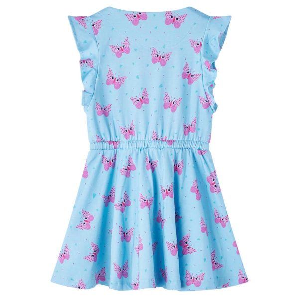 Vestido sem mangas para criança com botões azul 104 - Image 2