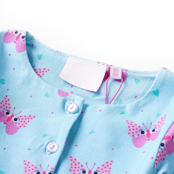 Vestido sem mangas para criança com botões azul 104 - Image 3