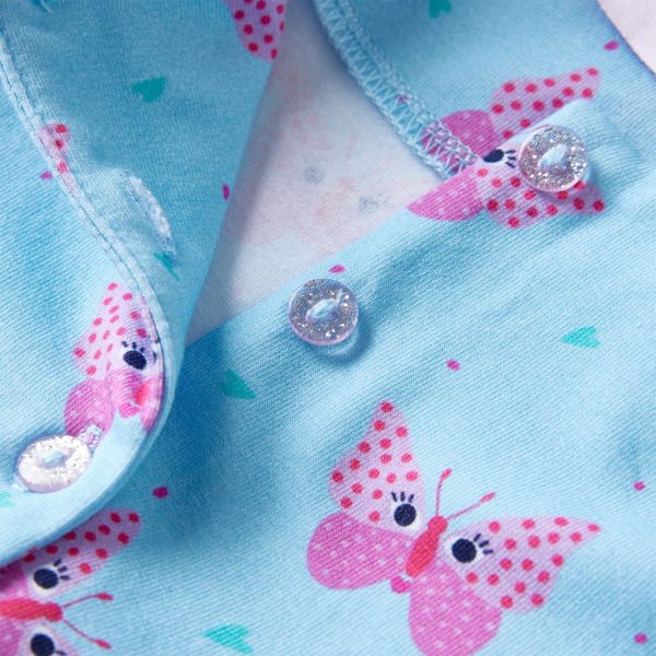 Vestido sem mangas para criança com botões azul 104 - Image 4