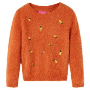 Camisola de malha para criança laranja-queimado 104