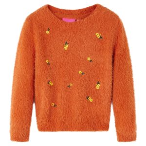 Camisola de malha para criança laranja-queimado 116