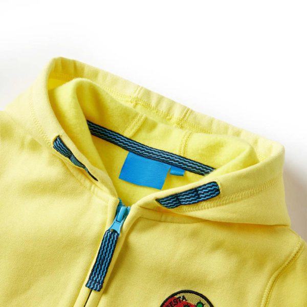 Sweatshirt para criança com capuz e fecho amarelo-claro 128 - Image 3